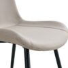 Chic Dining Chair With Black Metal Legs And Curved Widened Cushion Design (Set of 6) - Light Gray - Image 14