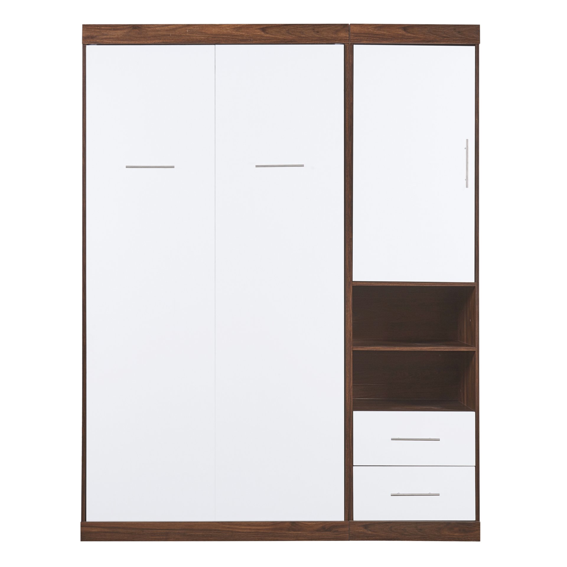 Twin Size Murphy Wall Bed With Cabinet - White - Image 4