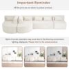 Upholstered Sofa Free Combined Sofa Couch With 2 Chaise Lounge And 5 Back Pillows For Living Room - Beige - Image 9