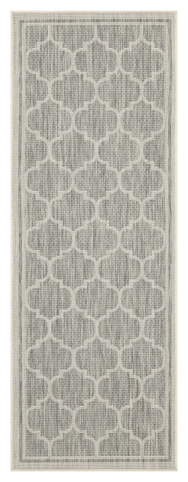 Sunshine - 2'7" X 7'3" Polypropylene Indoor, Outdoor Area Rug - Silver