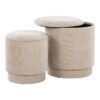 Marla - Upholstered Contemporary Ottoman Set - Beige - Image 2