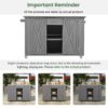 Outdoor Kitchen Island Fir Wood Kitchen Island With Stainless Steel Top, Ample Storage Space, Towel And Spice Racks And A Bottle Opener For Outdoor - Gray - Image 8