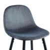Bar Stools (Set of 2) Velvet Barstool Modern Counter Bar Height Chair With Back, Sturdy Metal Legs & Footrests, Island Stool For Kitchen Bar - Dark Gray - Image 8