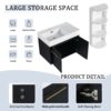 Modern Style 30" Wall Mounted Bathroom Vanity With Resin Sink And Storage Rack Plywood - Black Chestnut - Image 9