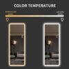 Full Length Mirror Lighted Vanity Body Mirror LED Mirror Wall-Mounted Mirror Big Size Rounded Corners, Bedroom, Living Room, Dressing Room, Hotel - Clear - Image 9