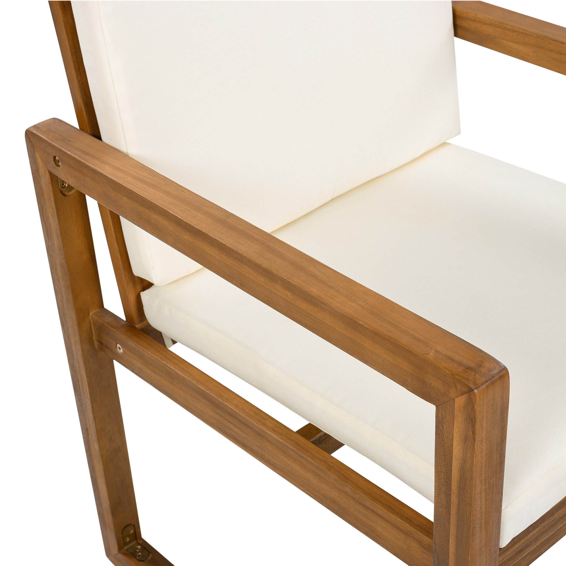 5 Piece Outdoor Patio Dining Set With 4 Armchairs And Table - Beige - Image 25