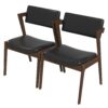 Edwin - Mid-Century Modern Dining Chair (Set of 2) - Black / Brown - Image 2
