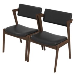 Edwin - Mid-Century Modern Dining Chair (Set of 2) - Black / Brown