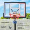 Portable Basketball Hoop Basketball System Adjustable For Youth Adults LED Basketball Hoop Lights, Colorful Lights, Waterproof, Super Bright To Play At Night Outdoors, Good Gift For Kids - Black - Image 9