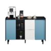 Modern Sideboard Buffet Cabinet With Doors And Unique Panel Styling - Black / Blue - Image 24