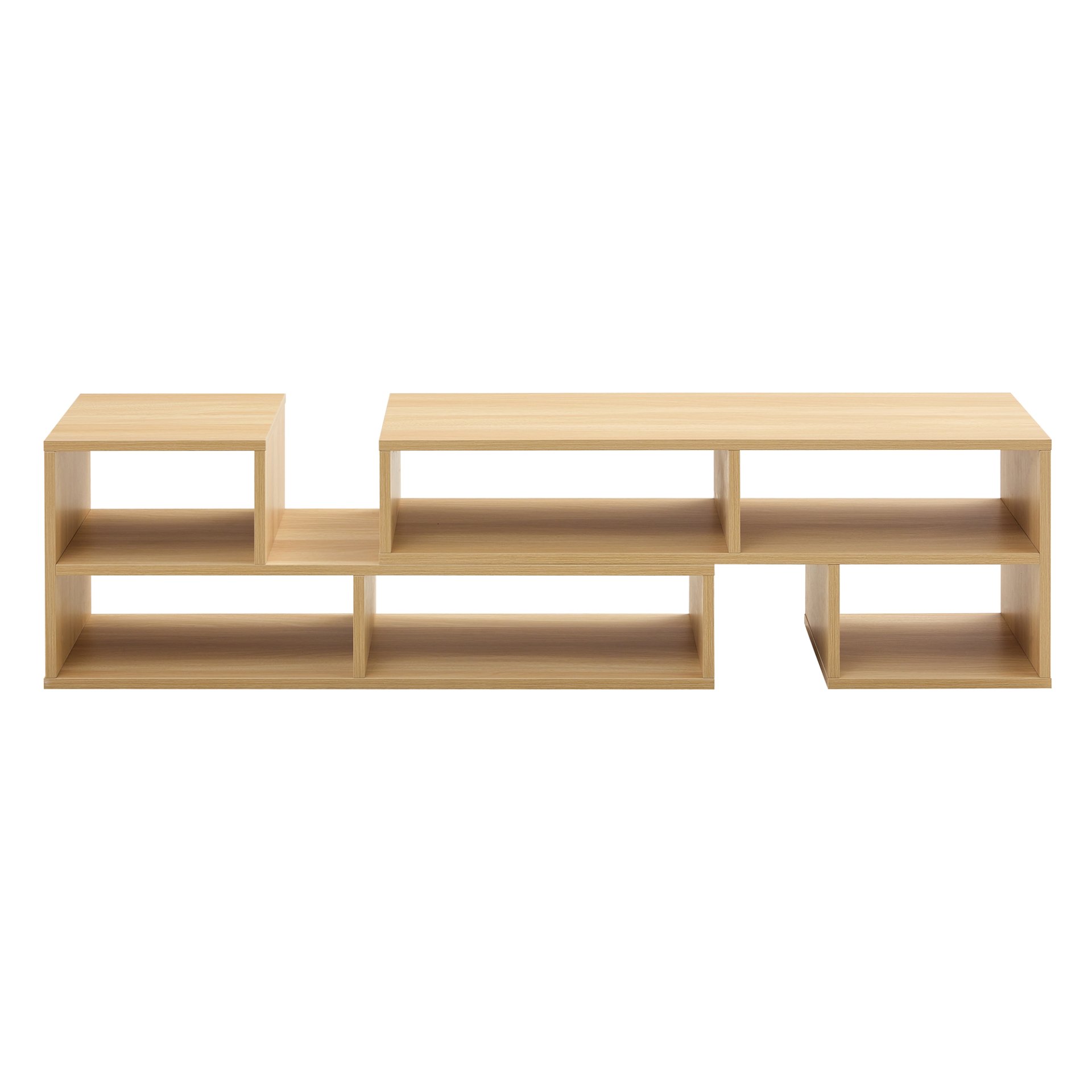 2 Piece Cube TV Stand And L Shaped Entertainment Center With Open Storage And 2 Shelves - Burly Wood - Image 15