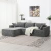 2 Pices Free Combination Minimalist Style Modular Sectional, Wrinkle Resistant Couch Set L Shaped Compressed Sofa For Living Room - Gray - Image 18