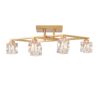 6 Light Crystal Ceiling Light For Dining Room, Modern Ceiling Lamp With Light Fixture For Entryway, Lobby, Kitchen, Bedroom, Living Room, Conference Room, (6*G9 Bulbs Included) - Gold - Image 14