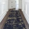 Maval - 2'6'' X 10' Washable Runner Rug - Black / Gold - Image 2