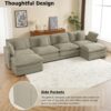 Modern Sofa Modular Sofa Couch Upholstered Corduroy L - Shape Sectional Sofa, Side Storage Pockets For Living Room - Brown - Image 15