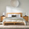 Queen Bed Frame Modern Minimalist Boho - Natural Pine - Image 5