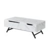 Throm - Faux Marble Grain Coffee Table With Lift Top - White - Image 4