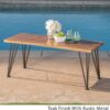 Zion - Outdoor Industrial Iron And Coffee Table - Teak - Image 14