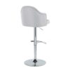 Ahoy - Contemporary Adjustable Barstool With Swivel With Rounded T Footrest (Set of 2) - Chrome / Light Gray - Image 4