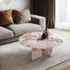 Diamond - Marble Coffee Table With Polished Surface For Living Room - Pink - Image 5