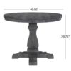 Rustic Extendable Dining Table With Pedestal Base - Gray - Image 3