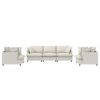 3 Piece Living Room Set Modular Sectional Couch Upholstered 3 Seater Sofa & 2 Armchairs 5 Seat - Beige - Image 7