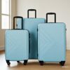 Lightweight 3 Piece Luggage Sets With 2 Hooks, Spinner Wheels, Tsa Lock (20 / 24 / 28") - Green - Image 2