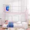 Full Size Bed House Bed Frame With Fence - Pink - Image 7