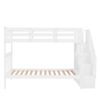 Twin Over Twin Stairway Bunk Bed With Storage And Guard Rail For Bedroom - White - Image 3