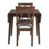 3 Piece Kitchen Dining Set With Drop Leaf Dining Table And 2 Dining Upholstered Chairs, Dining Room Set For Small Places - Brown - Image 10