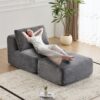 Compressed Sofa, Single Chaise Longue, Movable Ottoman For Living Room - Gray - Image 7