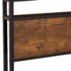 Modern King Size Metal Platform Bed Frame With Wooden Headboard USB Charging LED Lights And Storage - Brown / Black - Image 13