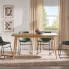 Mid-Century Modern Wood Tapered Legs Dining Table - Light Brown - Image 5