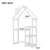 House-Shaped Wooden Writing Desk, Kids Study Table, Bookshelf & Toy Storage - White - Image 9