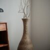 Tall Artificial Rattan Floor Vase In Elegant Statement Piece For Living Room Decor, Entryway, Or Hallway Versatile Home Accent For Dried Or Silk Floral Arrangements - Beige / Gray - Image 10