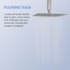 Modern 10" Square Rainfall Shower Head & Stainless Steel Wall Or Ceiling Mount Luxury Spa Shower Panel - Brushed Nickel - Image 7