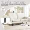 Mid Century Modern Loveseat Sofa With USB, Removable Pillow Cover - Beige - Image 8