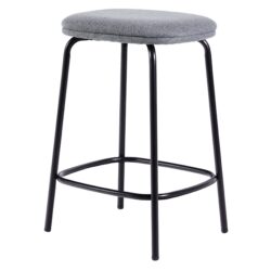 Modern Simple Counter Stool With Upholstered Seat (Set of 2) - Charcoal