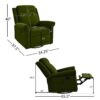 360 Degrees Swivel Recliner Manual Rocking With Adjustable Backrest For Living Room - Green - Image 28