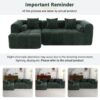 Sectional Sofa Full Compressed Sofa Modular Sofa Couch Free Combined Sofa With Deep Seating And 2 Side Pockets For Living Room - Green - Image 8