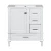 Bathroom Vanity, Modern Bathroom Cabinet With Sink Combo Set, Bathroom Storage Cabinet With A Soft Closing Door And 3 Drawers, Solid Wood Frame - White - Image 9