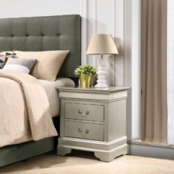 Louis Phillipe - Elegant Nightstand - Silver Champagne