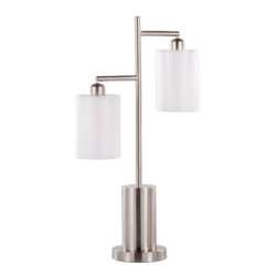 Cannes - Contemporary Table Lamp - Nickel / White