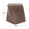 Outdoor Lightweight Concrete Side Table - Brown - Image 3