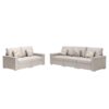 Nolan - Linen Fabric Sofa And Loveseat Living Room With Pillows And Interchangeable Legs (Set of 2) - Beige - Image 2