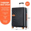 Contrast Color Hardshell Luggage 24" Expandable Spinner Suitcase With Tsa Lock Lightweight - Black - Image 3