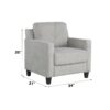 Horatio - Chenille 3 Piece Living Room Set (Sofa Loveseat Chair) - Taupe - Image 7