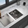 15" Undermount Bar Sink With Folding Faucet, 16 Gauge Stainless Steel, Single Bowl - Gunmetal Black - Image 5