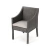 Outdoor Rattan Dining Chair With Straight Legs And Sloped Arms (Set of 2) - Gray / Silver - Image 6