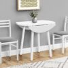 3 Pieces Dining Table Set, Small, Drop Leaf, Contemporary & Modern - White - Image 13